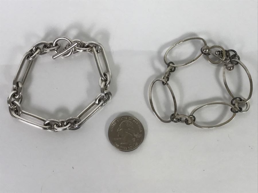 Pair Of Sterling Silver Bracelets 50.4g [Photo 1]