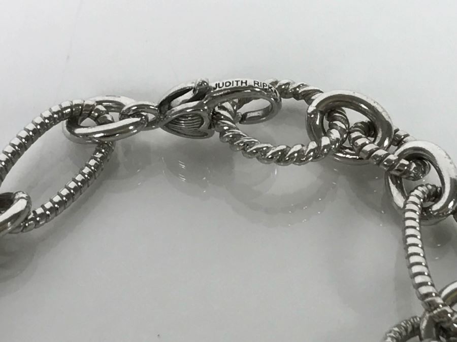 Judith Ripka Sterling Silver Heart Pendant With Chunky Sterling Silver Chain 55.3g [Photo 6]