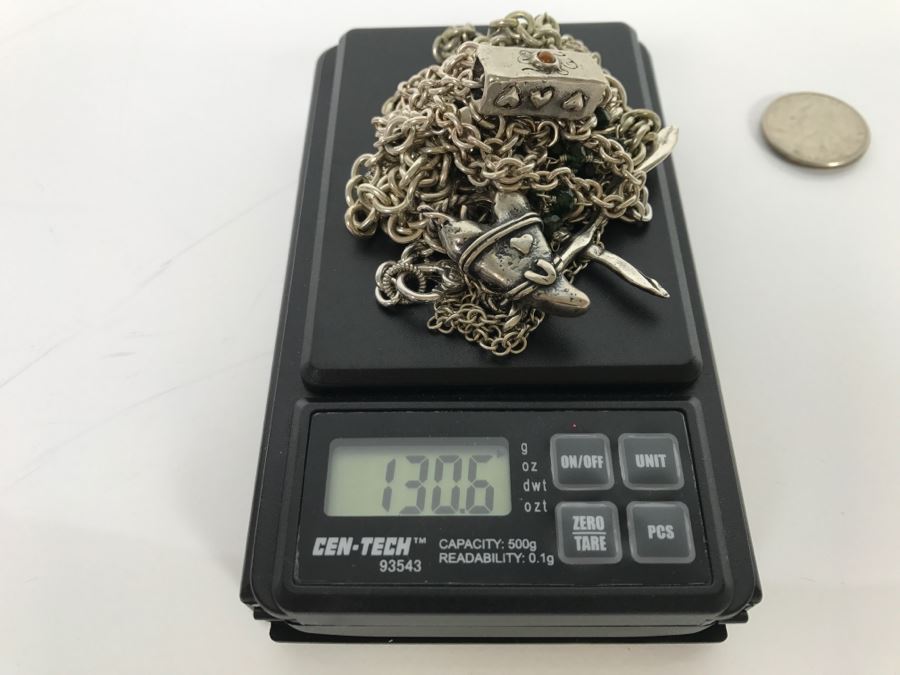 Set Of (5) Sterling Silver Necklaces And (4) Sterling Silver Pendants 130.6g TW [Photo 17]