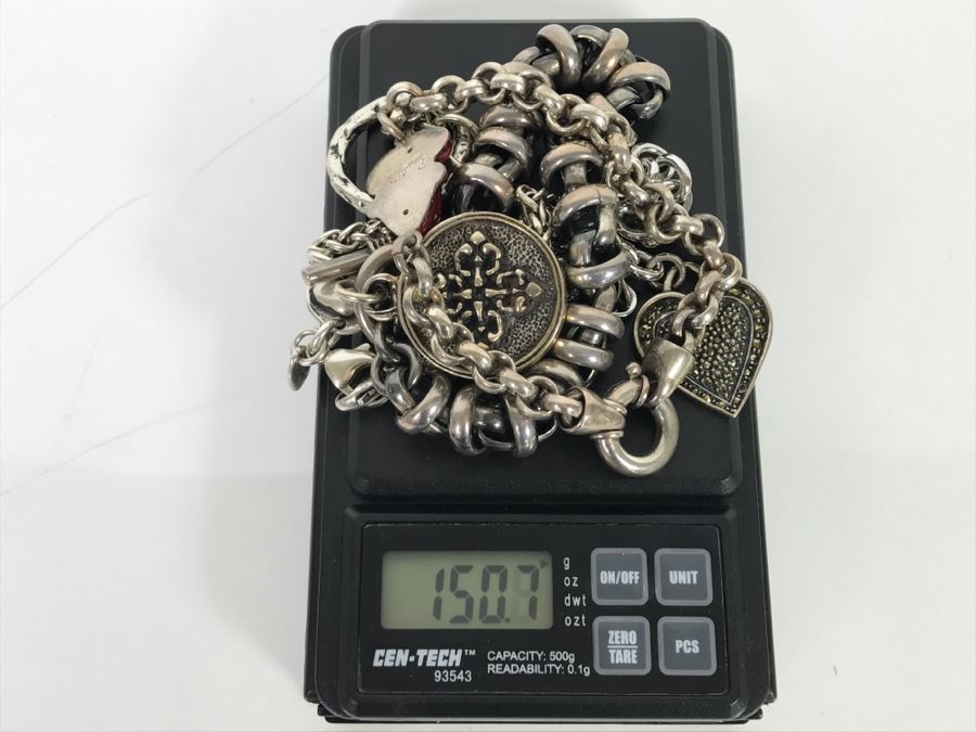 Set Of (4) Sterling Silver Bracelets 150.7g TW [Photo 16]