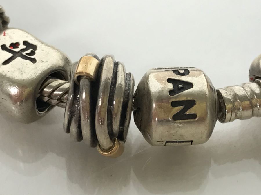 Sterling Silver PANDORA Charm Bracelet 94.7g [Photo 11]