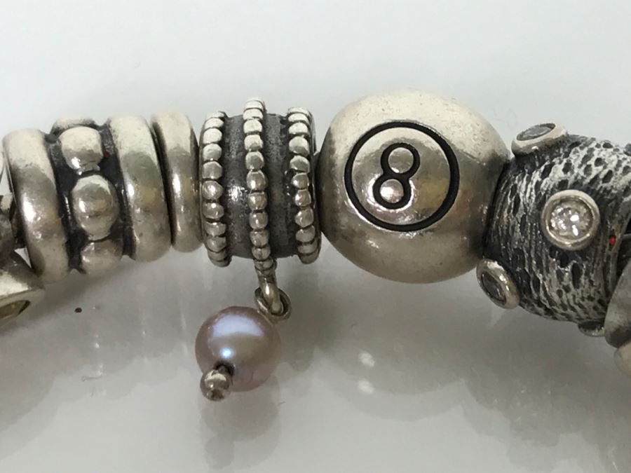 Sterling Silver PANDORA Charm Bracelet 94.7g [Photo 6]