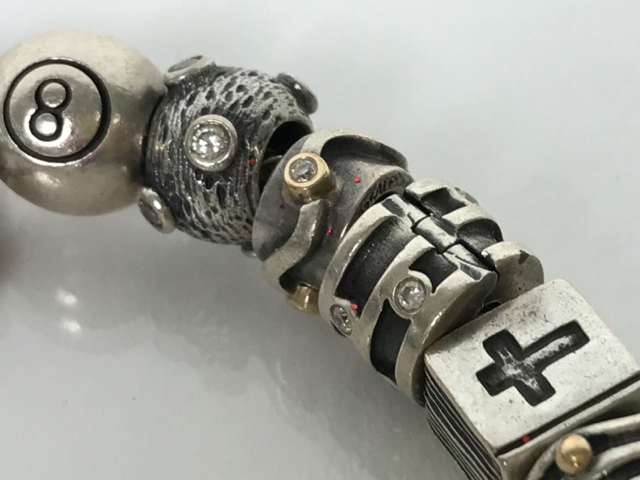 Sterling Silver PANDORA Charm Bracelet 94.7g [Photo 7]