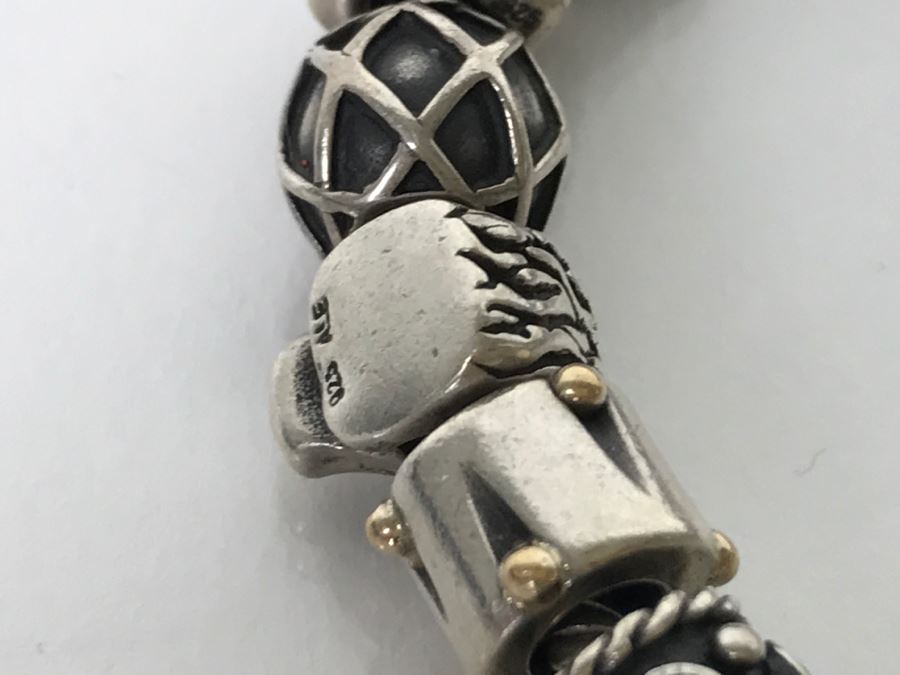 Sterling Silver PANDORA Charm Bracelet 94.7g [Photo 4]