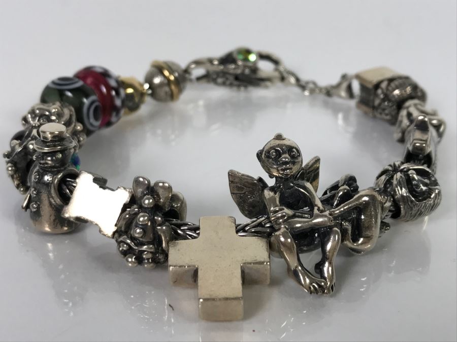 Sterling Silver Charm Bracelet 82.1g [Photo 2]
