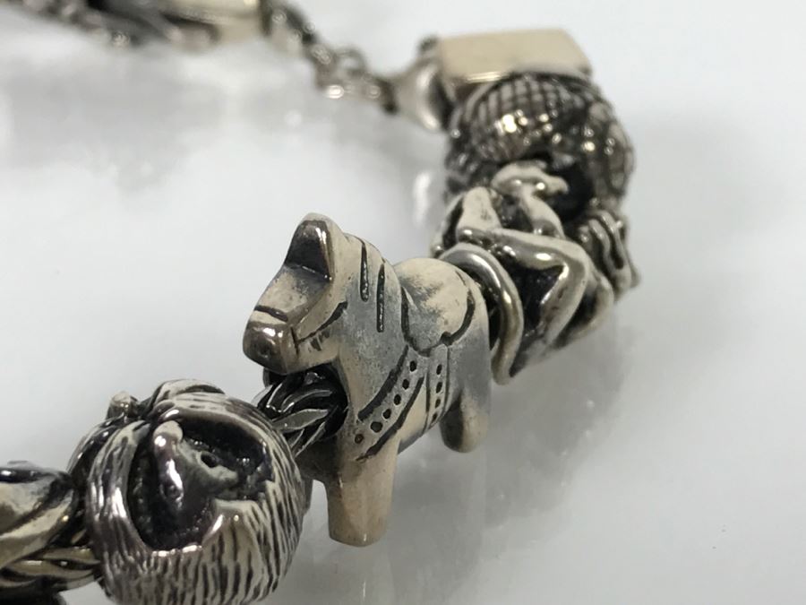 Sterling Silver Charm Bracelet 82.1g [Photo 5]