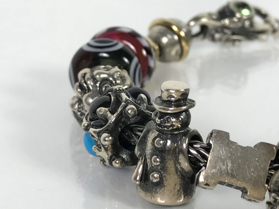 Sterling Silver Charm Bracelet 82.1g [Photo 10]