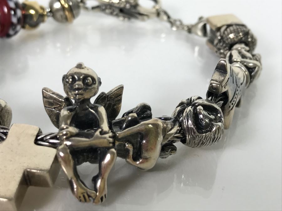 Sterling Silver Charm Bracelet 82.1g [Photo 4]