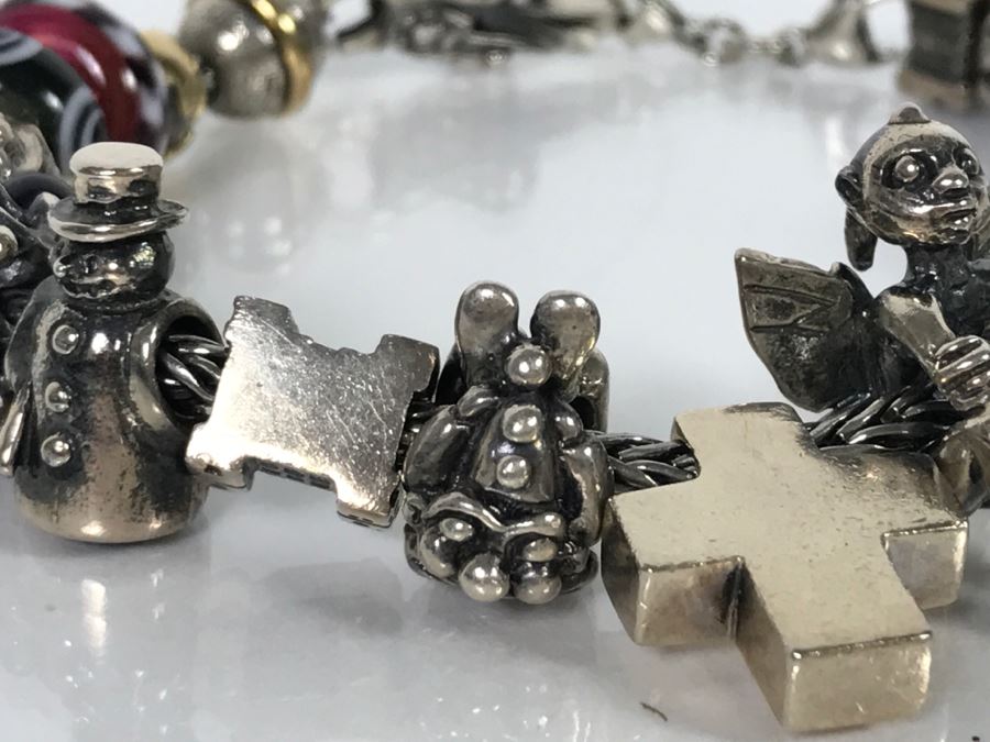 Sterling Silver Charm Bracelet 82.1g [Photo 11]