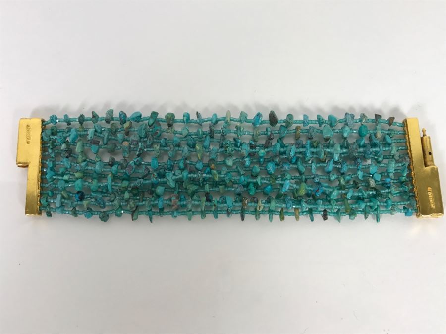 José And Maria Barrera Turquoise Multistrand Bracelet
