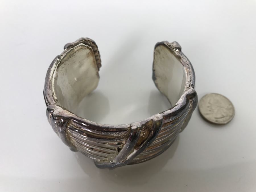Signed Chunky Sterling Silver Bracelet 70.3g [Photo 3]