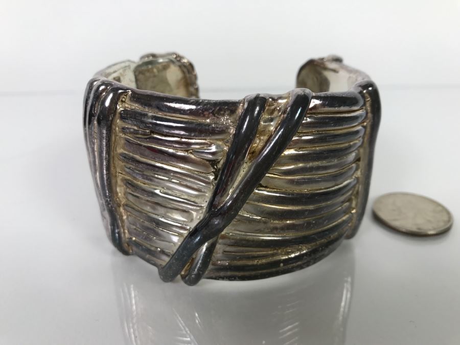 Signed Chunky Sterling Silver Bracelet 70.3g