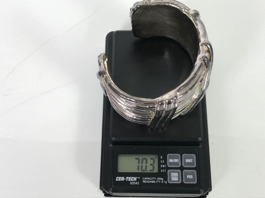 Signed Chunky Sterling Silver Bracelet 70.3g [Photo 7]