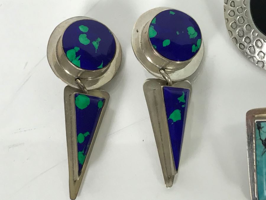 Collection Of (6) Pairs Of Sterling Silver Earrings 119.9g [Photo 5]