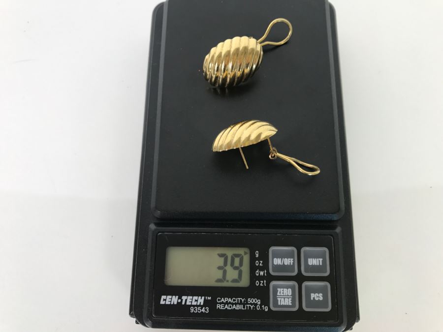 Pair Of 14K Gold Earrings 3.9g Gold Weight [Photo 8]