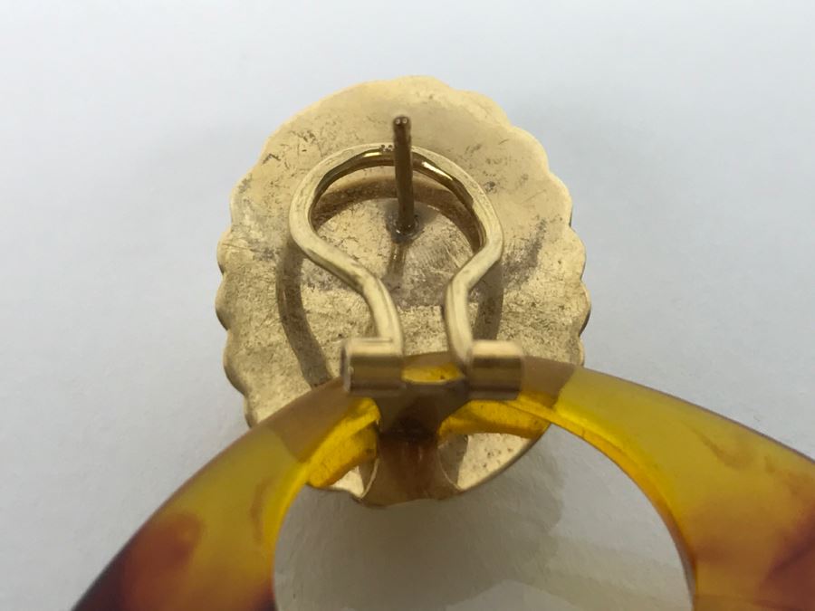 Pair Of 14K Gold Earrings 3.9g Gold Weight [Photo 5]