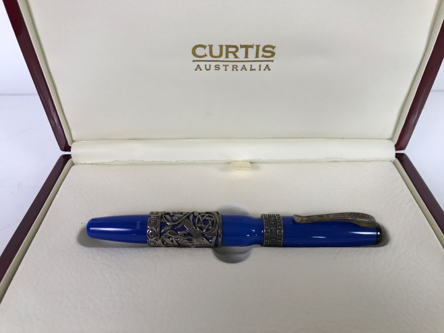 CURTIS Australia Limited Edition Ballpoint Pen The State Of Israel 1948-2008 Sterling Silver 402 of 1,948 With 14K Nib [Photo 3]