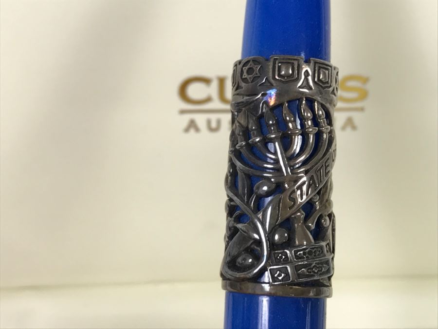 CURTIS Australia Limited Edition Ballpoint Pen The State Of Israel 1948-2008 Sterling Silver 402 of 1,948 With 14K Nib [Photo 6]