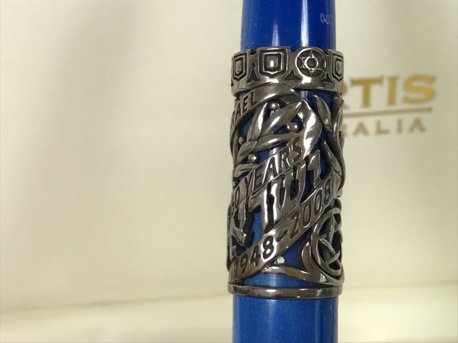 CURTIS Australia Limited Edition Ballpoint Pen The State Of Israel 1948-2008 Sterling Silver 402 of 1,948 With 14K Nib [Photo 8]