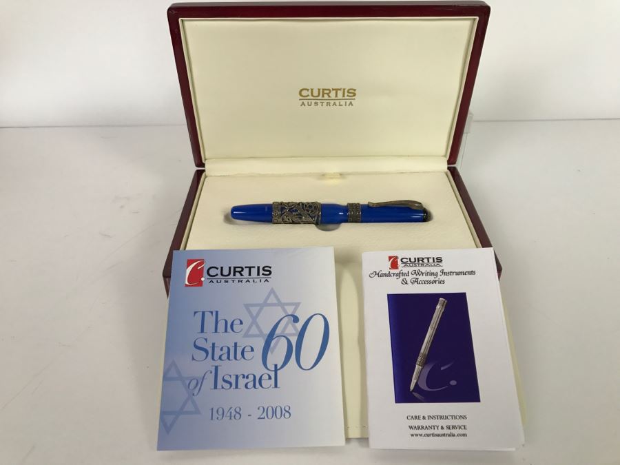 CURTIS Australia Limited Edition Ballpoint Pen The State Of Israel 1948-2008 Sterling Silver 402 of 1,948 With 14K Nib [Photo 2]
