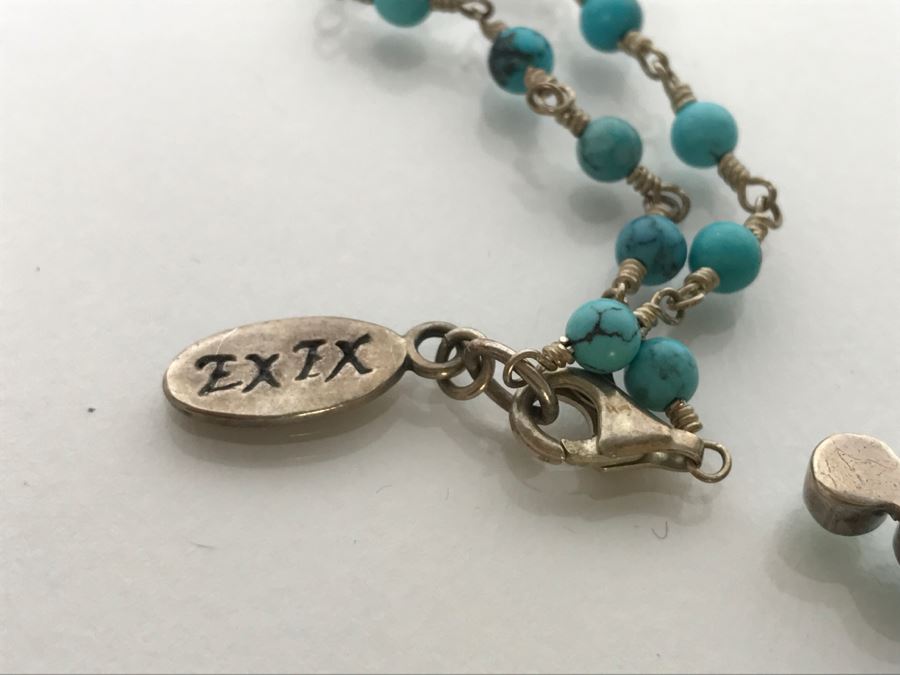 Sterling Silver And Turquoise Cross Necklace 20.5g [Photo 10]
