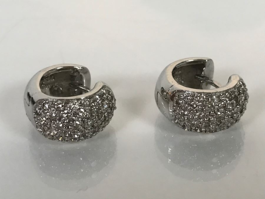 14K White Gold Earrings 7.1g