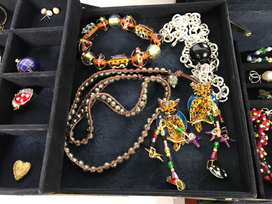 Jewelry Box Filled With Various Jewelry Including Sterling Silver Items - See All Photos [Photo 15]
