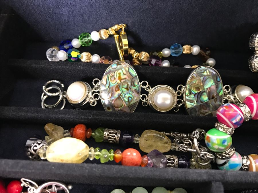 Jewelry Box Filled With Various Jewelry Including Sterling Silver Items - See All Photos [Photo 20]