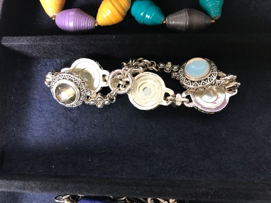 Jewelry Box Filled With Various Jewelry Including Sterling Silver Items - See All Photos [Photo 30]