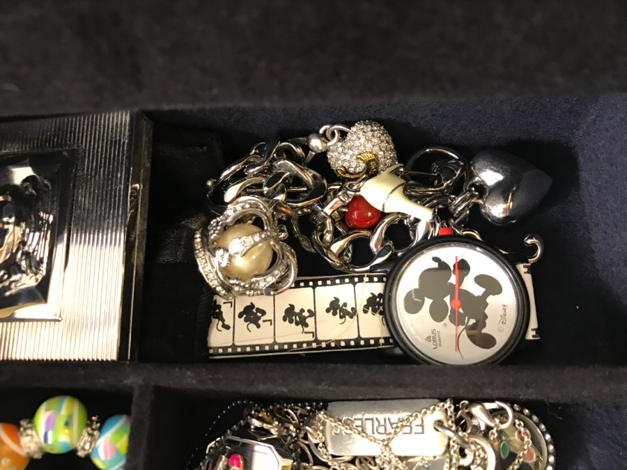 Jewelry Box Filled With Various Jewelry Including Sterling Silver Items - See All Photos [Photo 17]