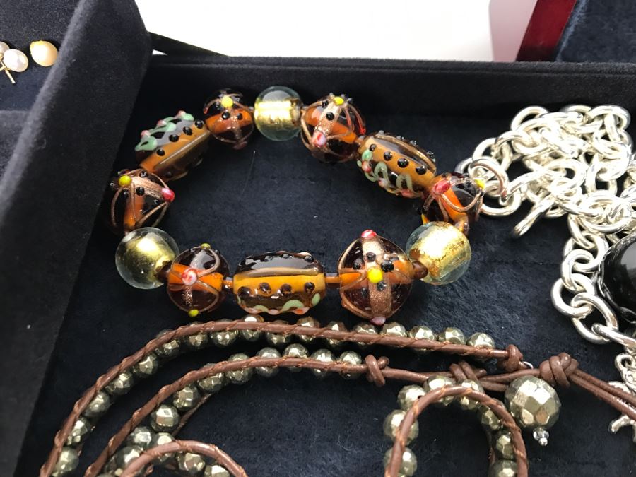 Jewelry Box Filled With Various Jewelry Including Sterling Silver Items - See All Photos [Photo 28]