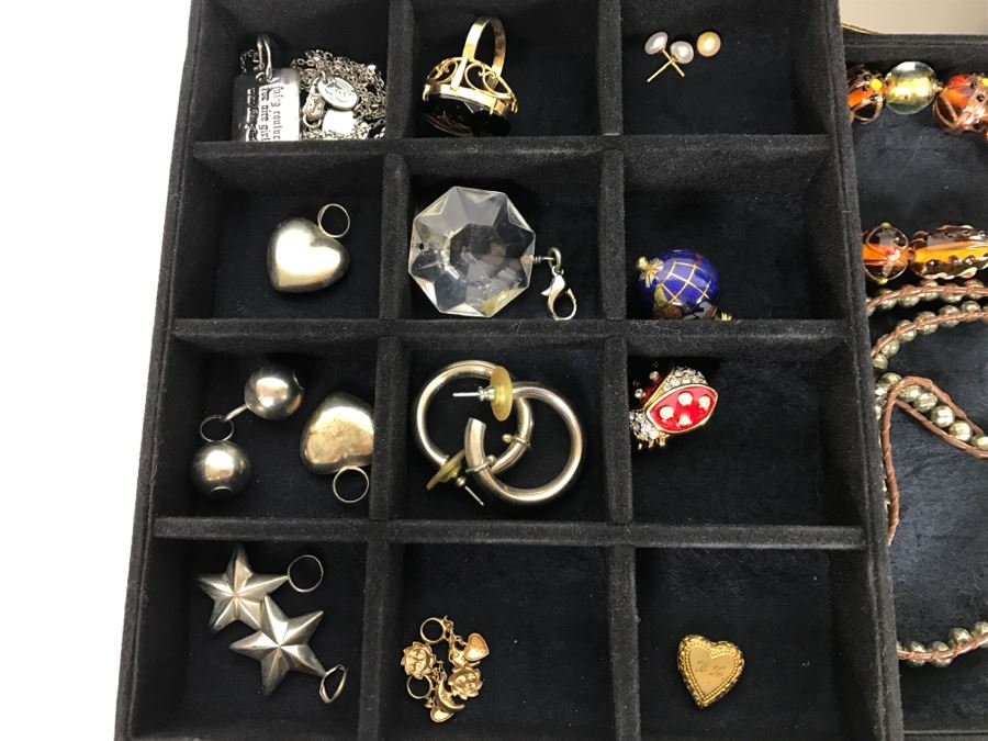 Jewelry Box Filled With Various Jewelry Including Sterling Silver Items - See All Photos [Photo 11]
