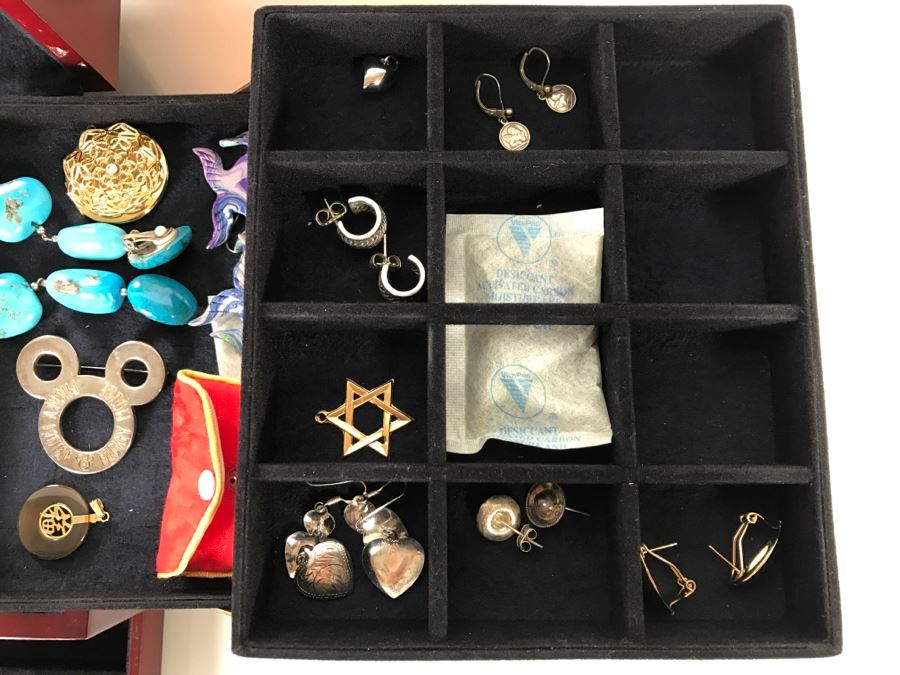Jewelry Box Filled With Various Jewelry Including Sterling Silver Items - See All Photos [Photo 4]
