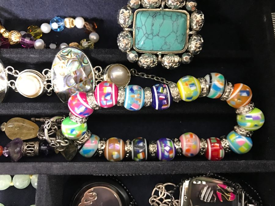 Jewelry Box Filled With Various Jewelry Including Sterling Silver Items - See All Photos [Photo 19]