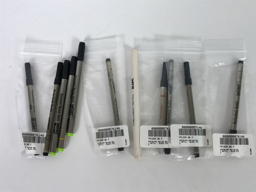 Various Mont Blanc Pen Refills Including Rollerball And Document Marker  Refill