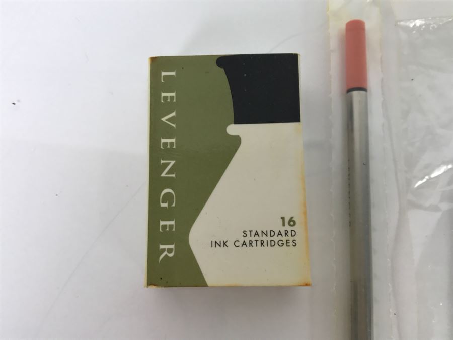 Various LEVENGER Pen Refills Including Rollerball And Ink Cartridges