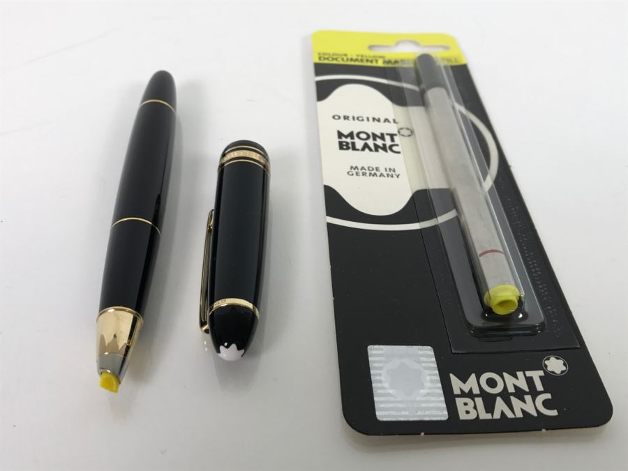Mont Blanc Meisterstuck No 166 Document Marker With Yellow Document Marker Refill [Photo 5]