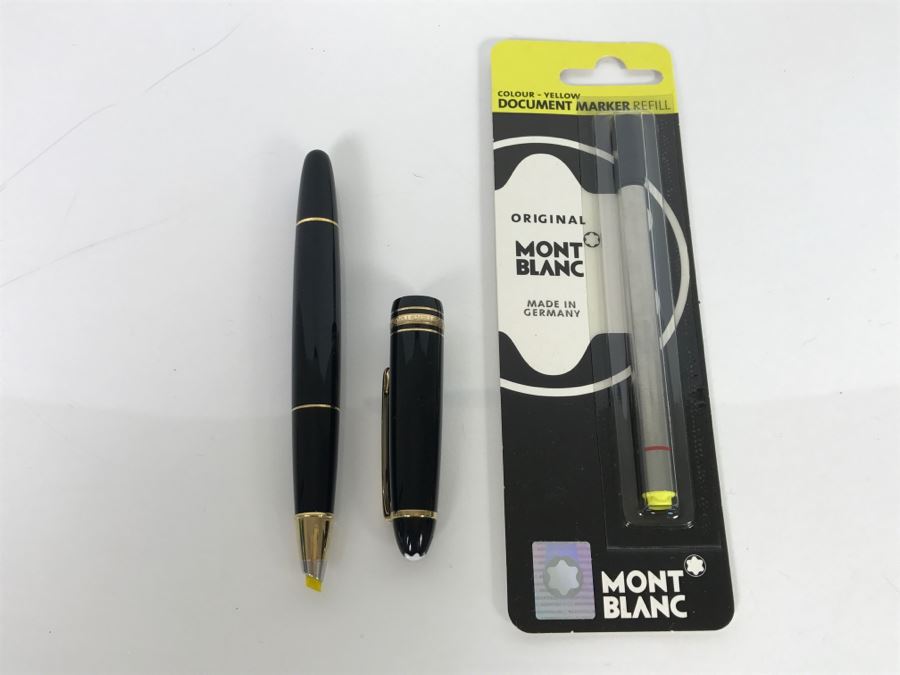 Mont Blanc Meisterstuck No 166 Document Marker With Yellow Document Marker Refill [Photo 1]