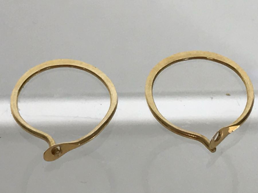 Pair Of 14K Yellow Gold Earrings Heart Shaped 2.2g TW [Photo 8]