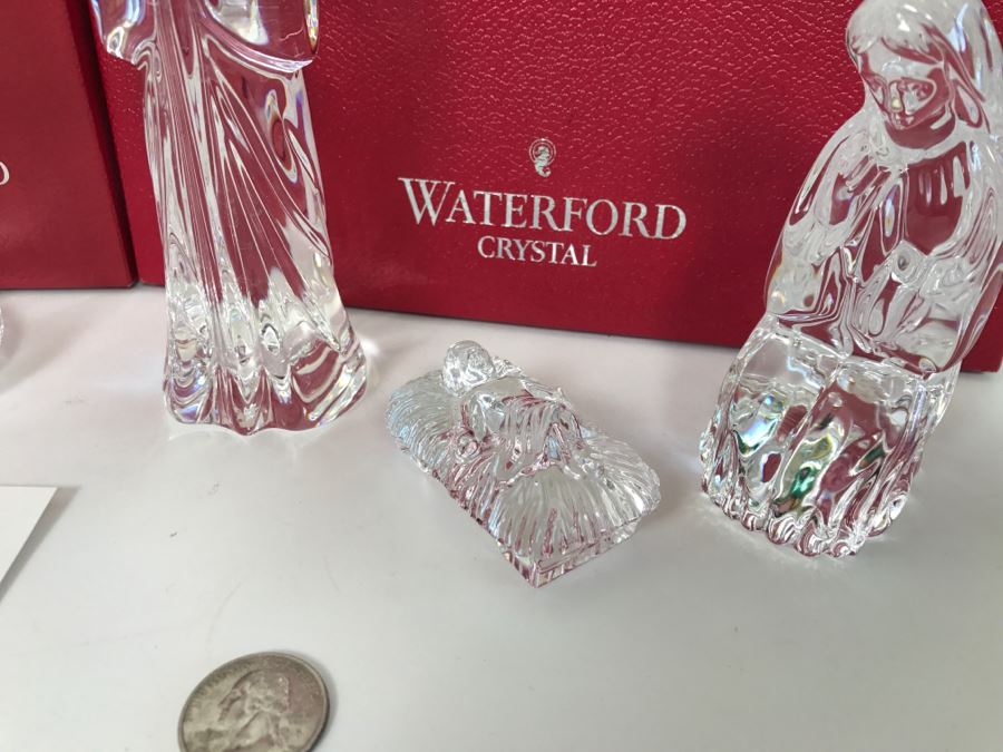 Collection Of Waterford Crystal Santa Claus Figurines And The Nativity Collection With Boxes [Photo 4]