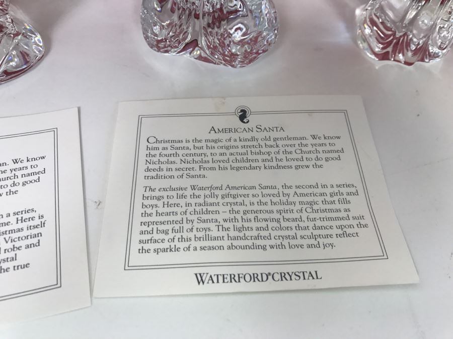 Collection Of Waterford Crystal Santa Claus Figurines And The Nativity Collection With Boxes [Photo 12]