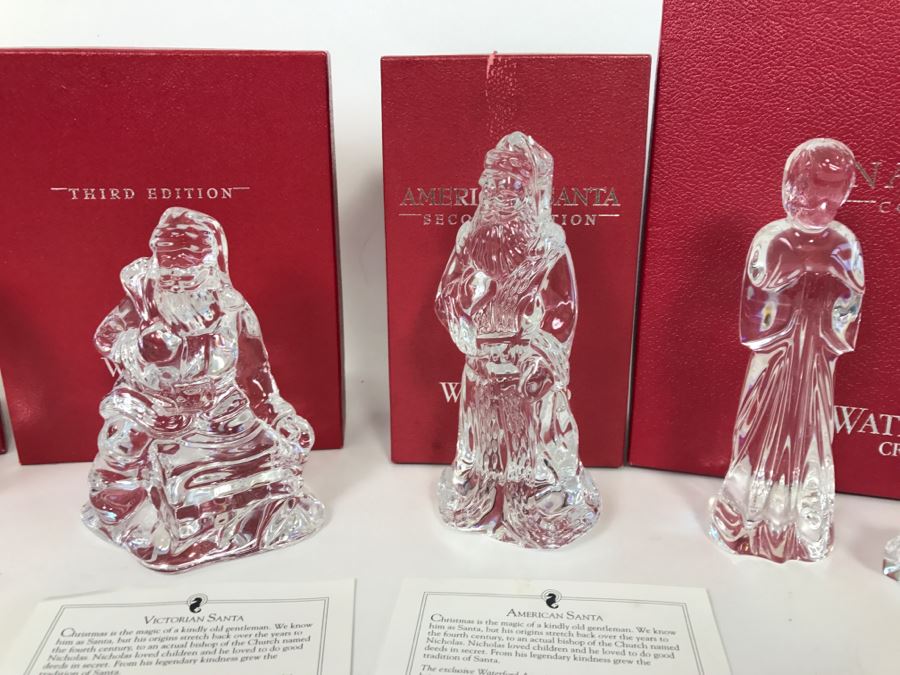 Collection Of Waterford Crystal Santa Claus Figurines And The Nativity Collection With Boxes [Photo 5]