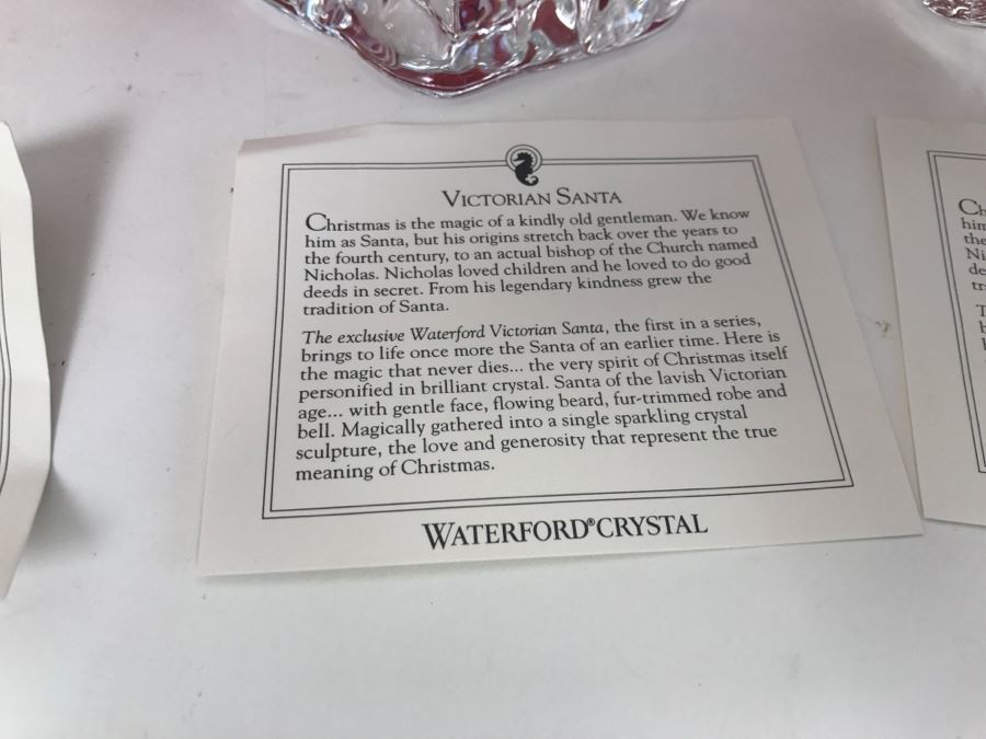 Collection Of Waterford Crystal Santa Claus Figurines And The Nativity Collection With Boxes [Photo 11]