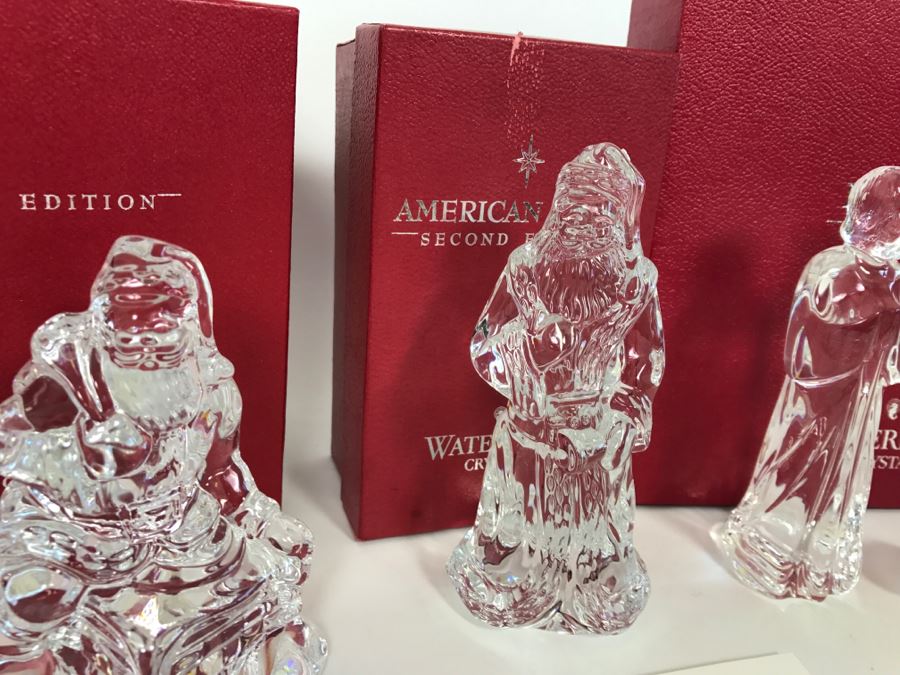 Collection Of Waterford Crystal Santa Claus Figurines And The Nativity Collection With Boxes [Photo 6]