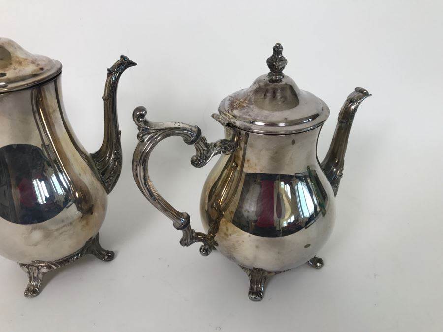 Vintage WM Rogers 800 Silver Coffee Pot And Teapot 1,848g TW [Photo 3]