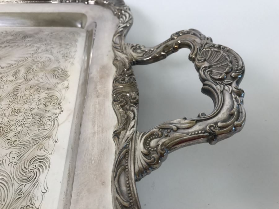 WM Rogers Silverplate Footed Tray And Wallace Silverplate Tray [Photo 6]
