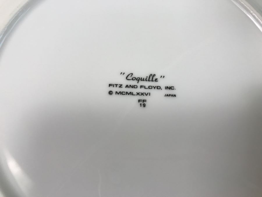 Set Of Various Fitz And Floyd Seashell Motif Plates, Bowls, Cups Coquille Caribbean - See All Photos [Photo 16]