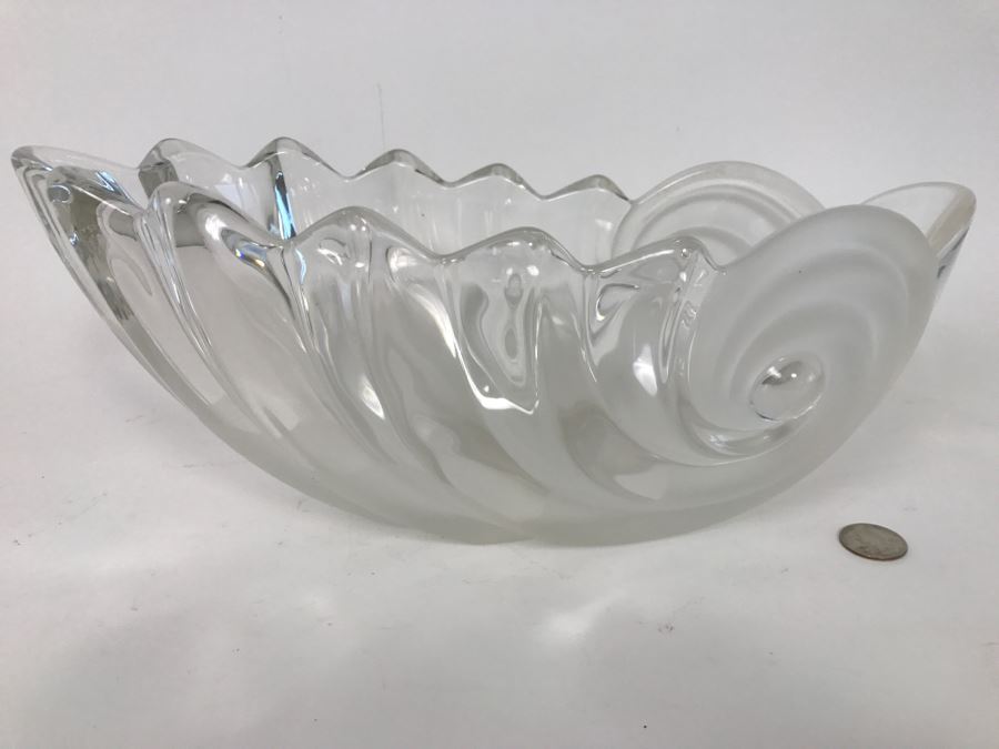 Large Crystal Glass Seashell Bowl