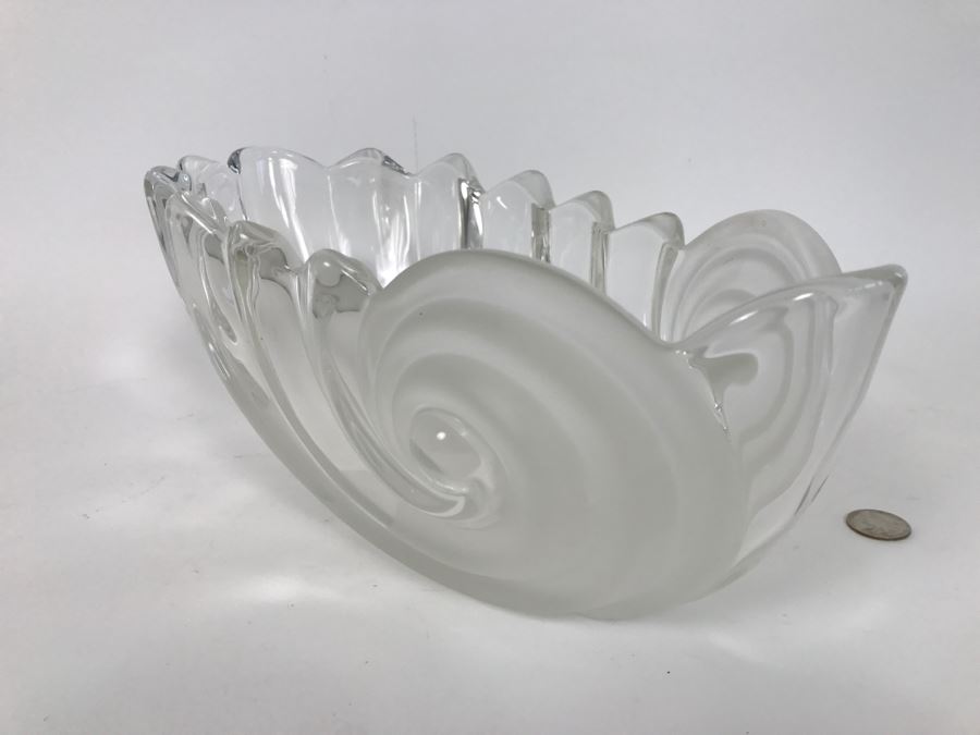 Large Crystal Glass Seashell Bowl [Photo 6]