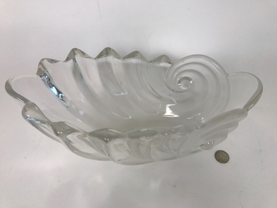 Large Crystal Glass Seashell Bowl [Photo 4]